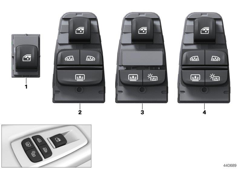 Diagram Switch,power window passenger side/rear for your BMW