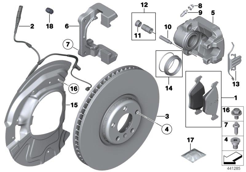 Diagram FRONT WHEEL BRAKE for your 2020 BMW X6   