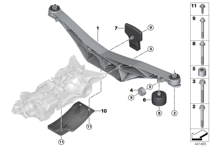 Diagram Cross member, rear differential for your BMW