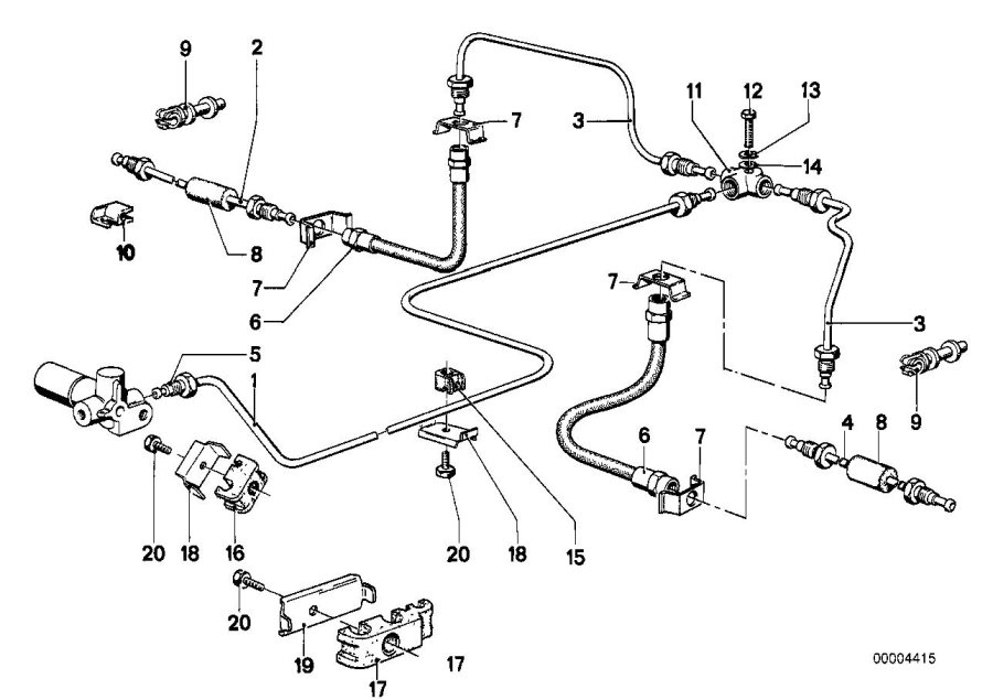 Diagram Brake pipe rear for your 1978 BMW 633CSi   