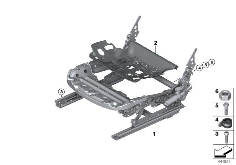 Diagram Seat, front, seat frame for your BMW M6  