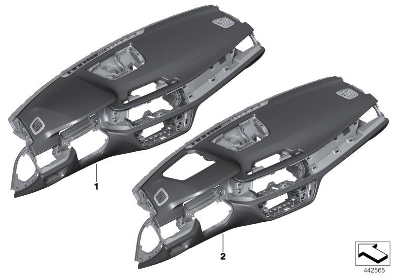 Diagram Trim panel dashboard for your 2016 BMW M6   