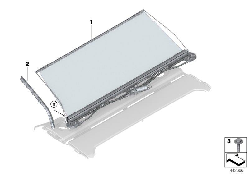 Diagram Sun blind, rear window shelf for your 1988 BMW M6   