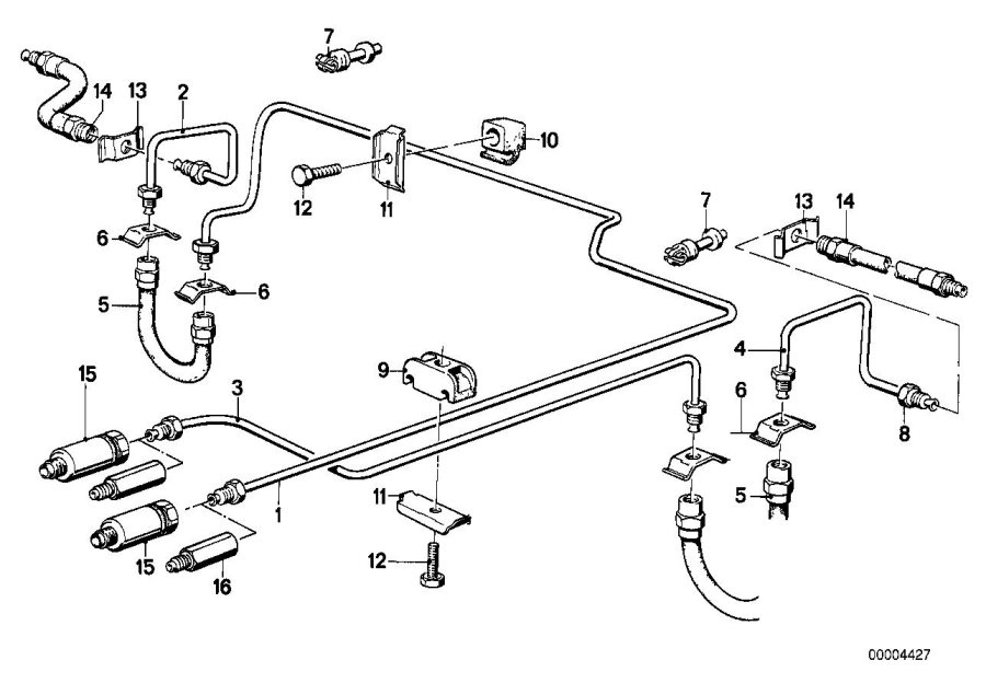 Diagram Brake pipe rear for your 1978 BMW 633CSi   