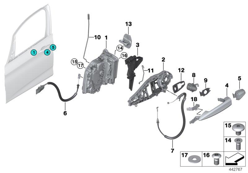 Diagram Locking system, door, front for your 2018 BMW X2 28i  