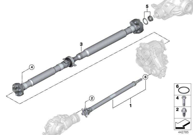 Diagram 4-wheel drive shaft/Insert nut for your BMW M5  