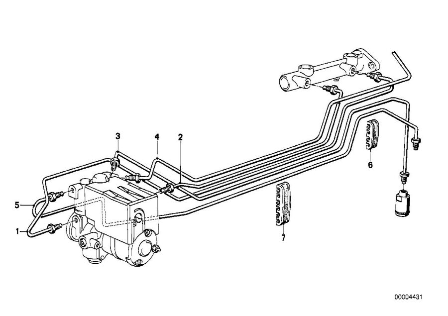 Diagram Brake pipe front abs for your 2017 BMW M4 GTS   