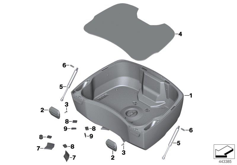 Diagram Topcase bottom section for your 2013 BMW F800R   