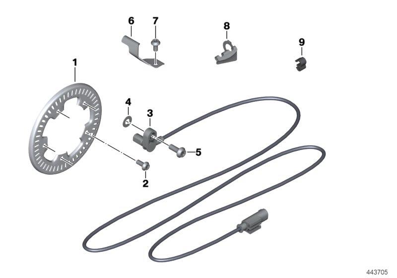 Diagram Front wheelspeed sensor for your 2014 BMW R1200R   