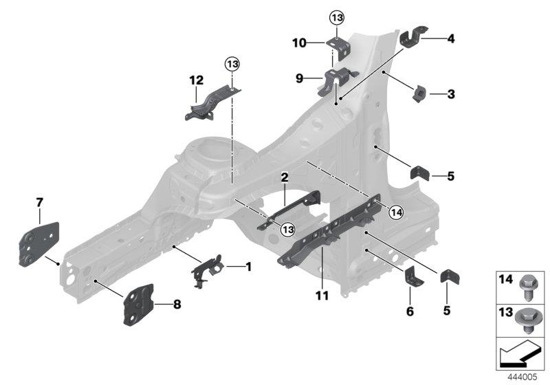 Diagram FRONT BODY BRACKET for your MINI