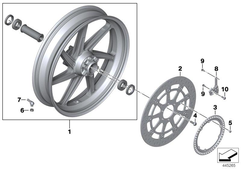 Diagram Forged wheel, front for your 2016 BMW S1000RR   