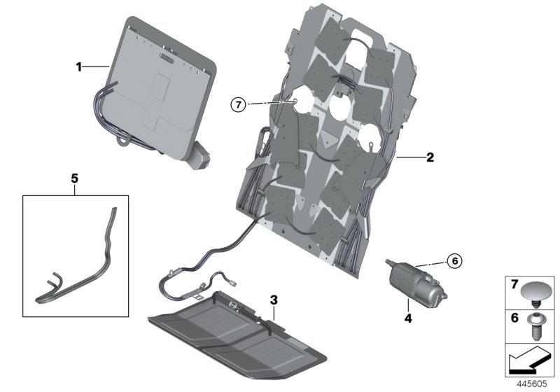 Diagram Seat, front, lumbar support-massage for your BMW 540i  