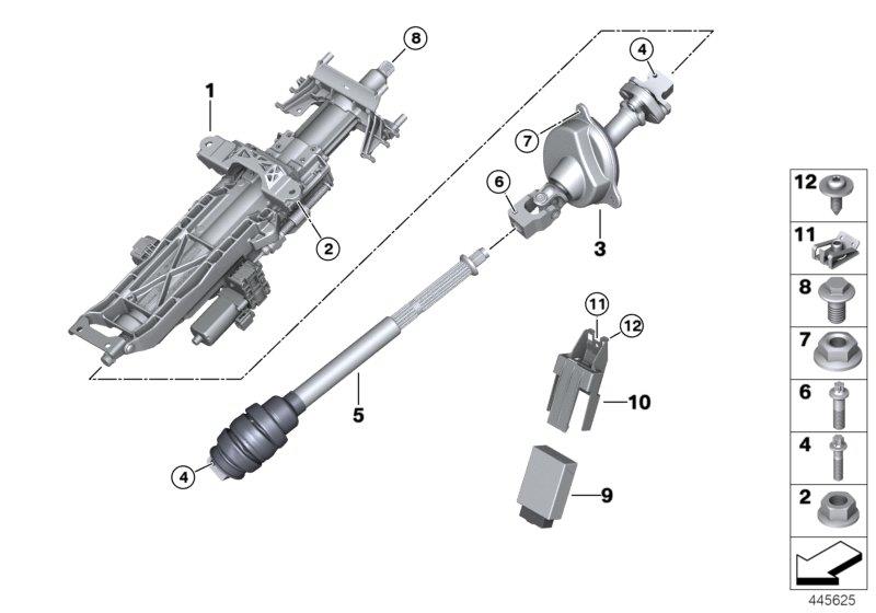 Diagram Electron.steer. column adj./add-on parts for your 2023 BMW X3  30eX 