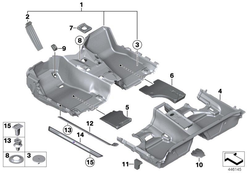 Diagram FLOOR COVERING for your 2023 BMW 330e   