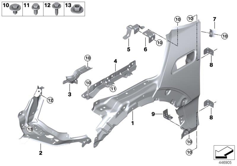 Diagram Front side panel for your 2019 MINI Clubman   