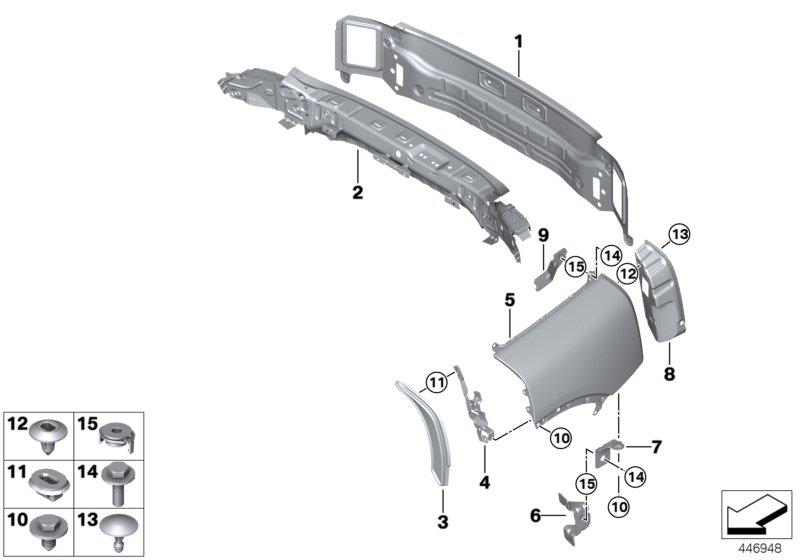 Diagram SIDE PANEL/TAIL TRIM for your MINI