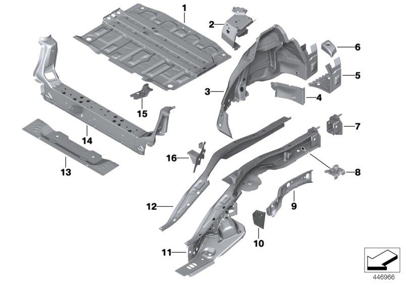 Diagram FLOOR PANEL TRUNK/WHEEL HOUSING REAR for your MINI