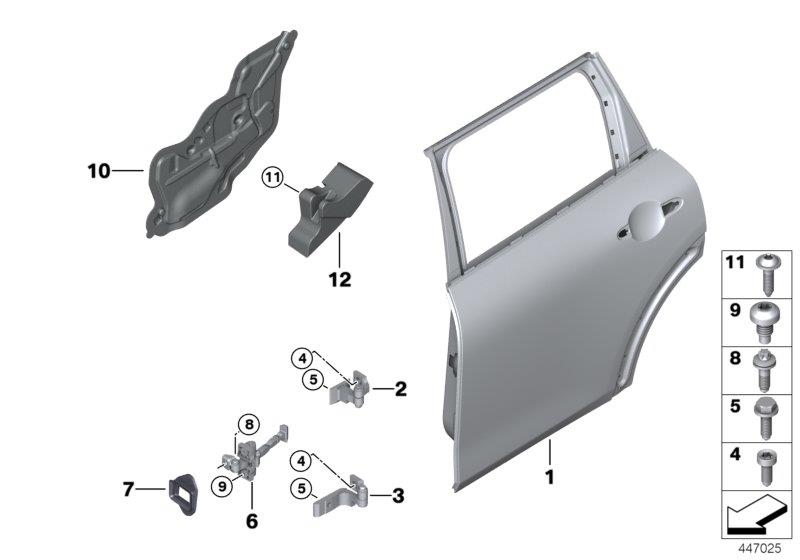 Diagram Rear door - hinge/door brake for your MINI