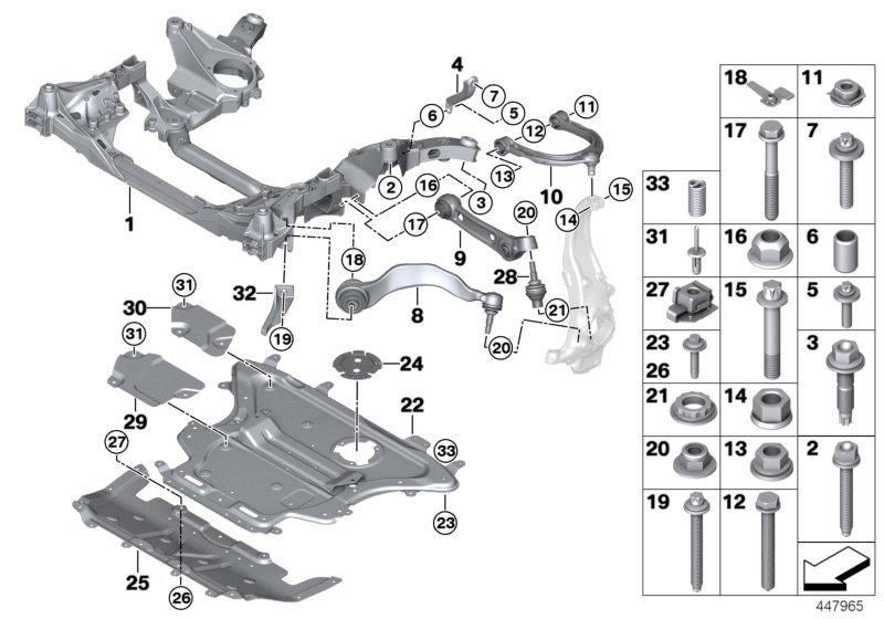 Diagram Front axle wishbone / tension strut AWD for your 2018 BMW X5  M 