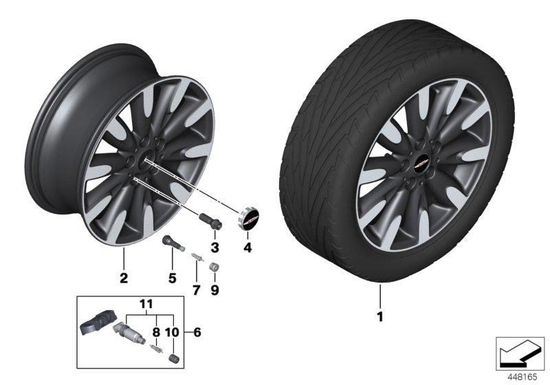 Diagram MINI LA wheel Roulette Spoke 502 - 17"" for your MINI