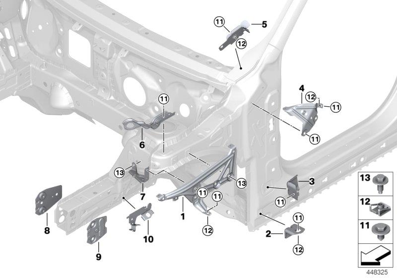 Diagram FRONT BODY BRACKET for your BMW
