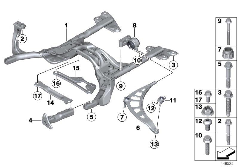 Diagram FRONT AXLE SUPPORT/WISHBONE for your MINI