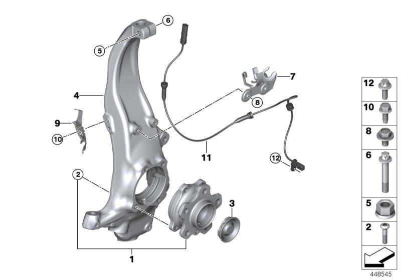 Diagram Carrier / wheel bearing, front for your BMW