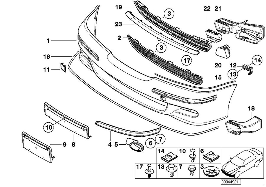 Diagram M Trim, front for your 2002 BMW 525i   