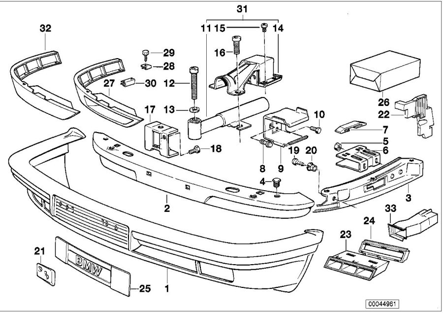 Diagram Trim panel, bumper, front for your 2023 BMW X3  30eX 