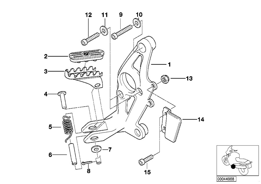 Diagram Footpeg PLATE/FRONT footpeg for your BMW