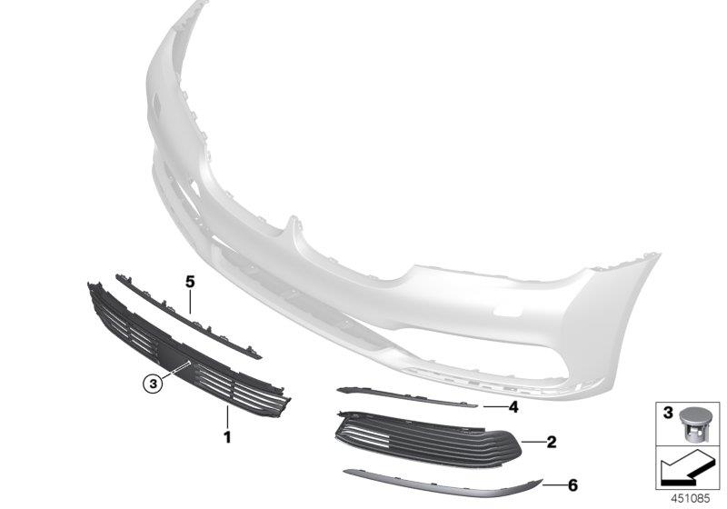 Diagram Trim, decor elements, front for your BMW 750i  