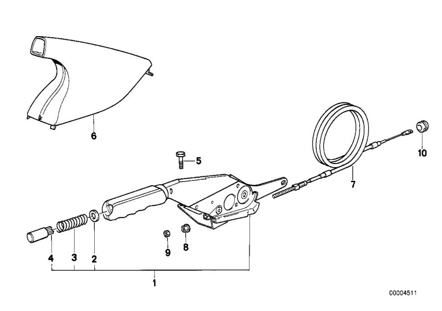 Diagram Handbrake lever for your 2004 BMW X3  3.0i 