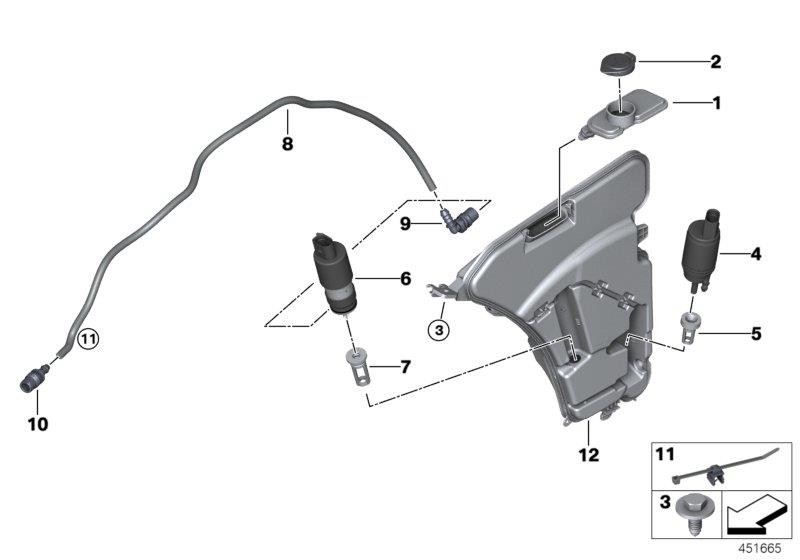 Diagram Reserv.,windshield/headlight washer syst for your 2021 BMW M340i   