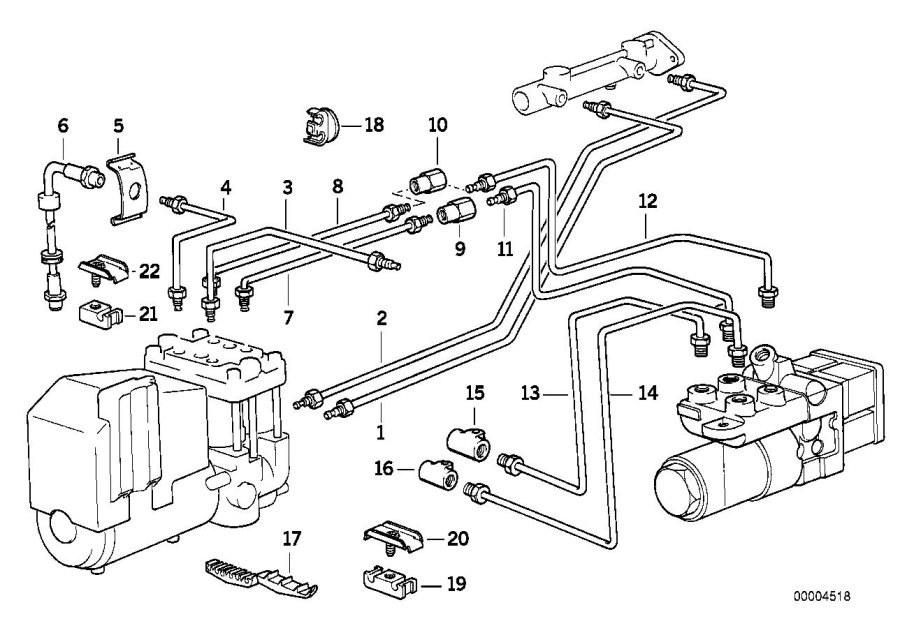 Diagram Brake pipe front ABS/ASC+T for your 2009 BMW M6   