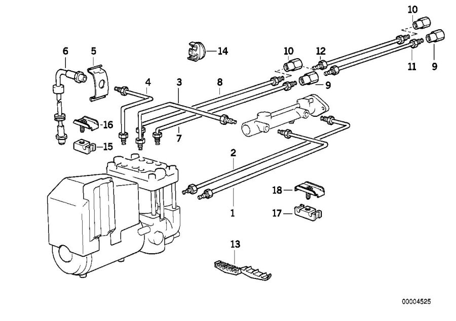 Diagram Brake pipe front abs for your 2009 BMW M6   