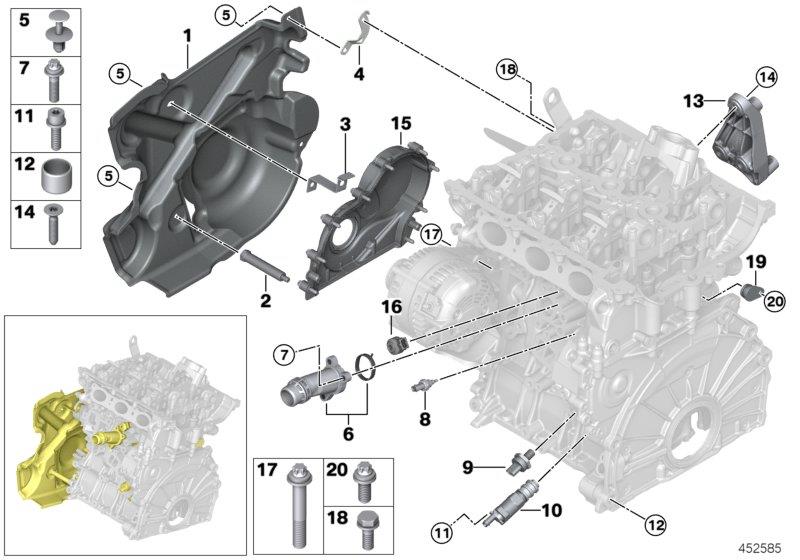 Diagram Engine Block Mounting Parts for your MINI