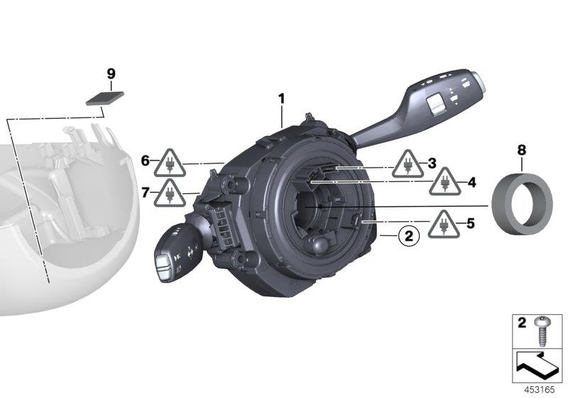 Diagram Switch unit steering column for your 2023 BMW X3  30eX 