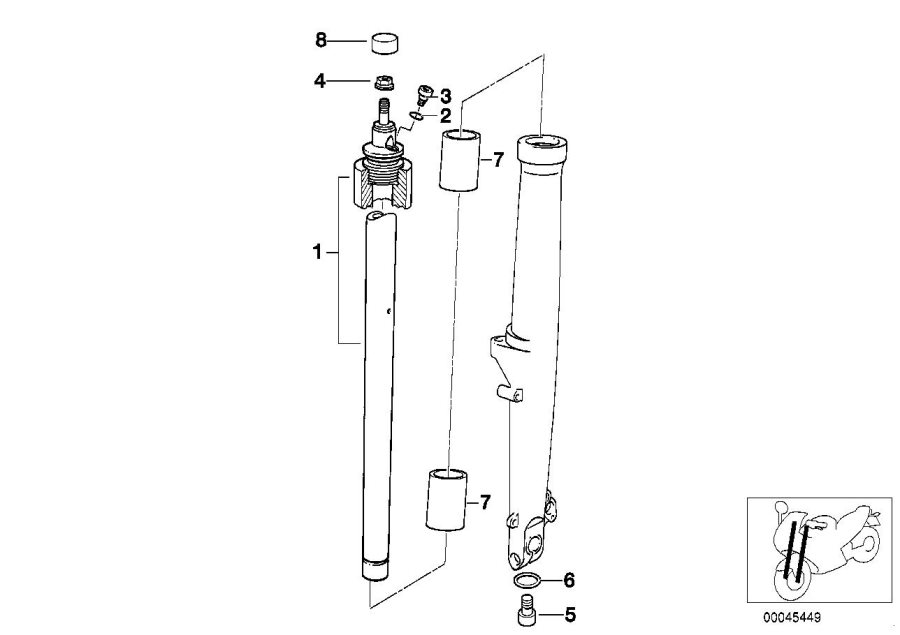 Diagram Stanchion for your 2024 BMW S1000R   