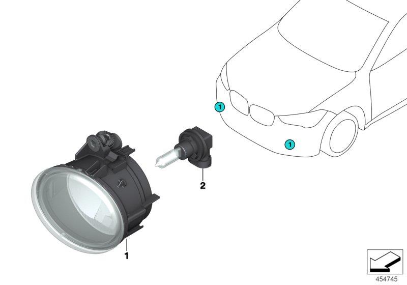 Diagram Fog lights for your 2005 BMW X5   