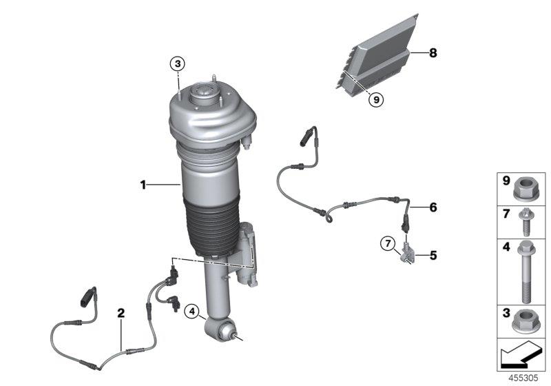 Diagram Air spring strut, rear/control units for your BMW
