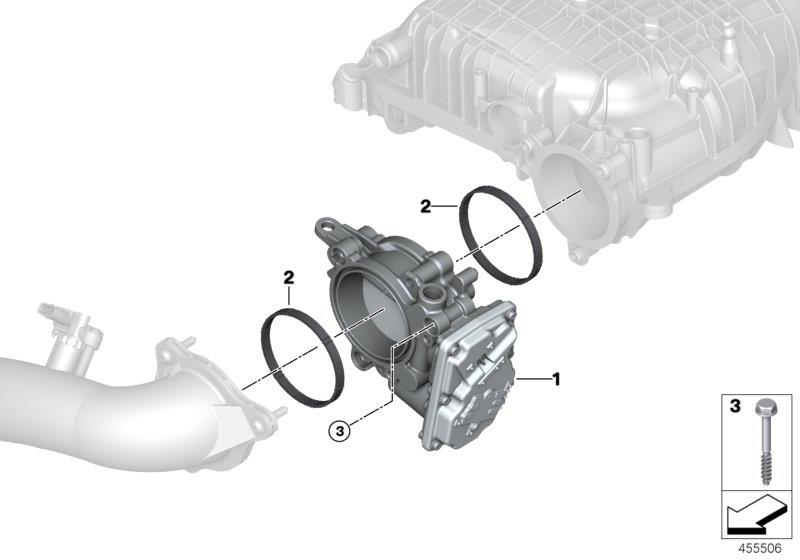 Diagram Throttle Housing Assy for your 2022 BMW 330iX Sedan  