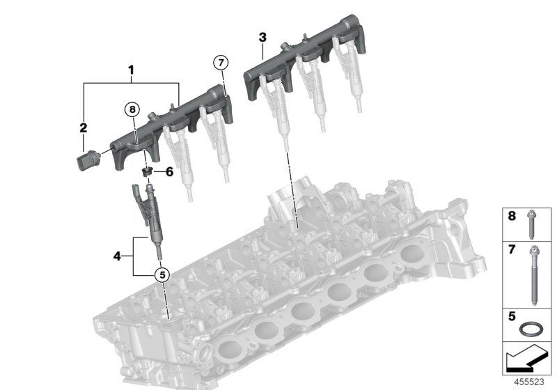 Diagram High-pressure rail / injector for your BMW M240i  