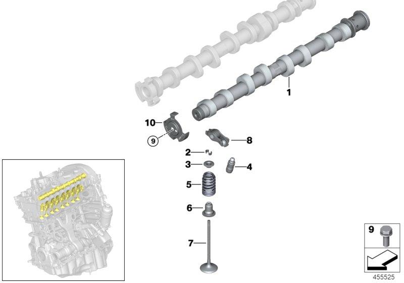 Diagram Valve timing gear, camshaft, inlet for your BMW X2  