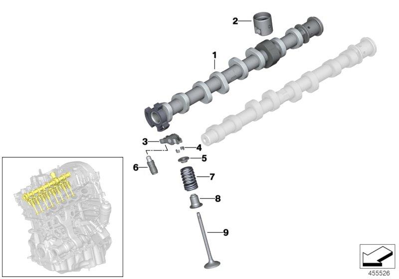 Diagram Valve timing gear, camshaft, outlet for your BMW X2  