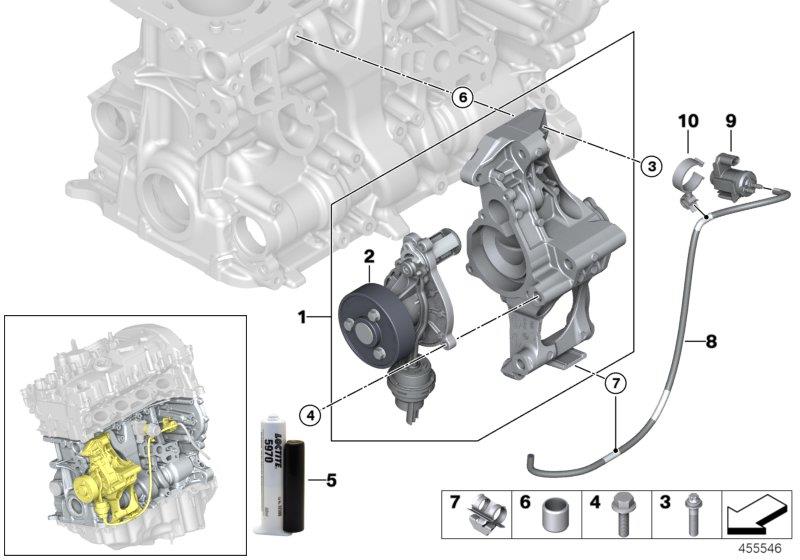 Diagram Cooling system-coolant pump for your 2017 BMW 530iX Sedan  