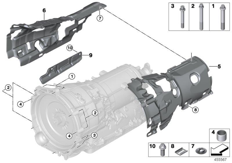 Diagram Gearbox mounting parts for your 2017 BMW M4 GTS   