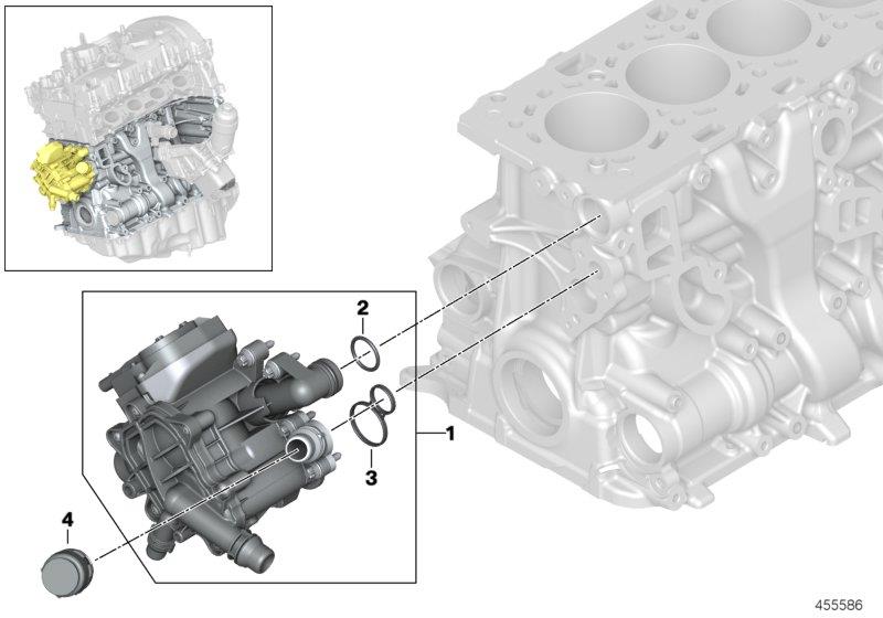 Diagram COOLING SYSTEM-THERMOSTAT HOUSING for your 2020 BMW X4  30iX 