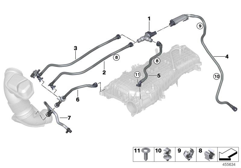 Diagram Fuel tank breather valve for your BMW 540iX  