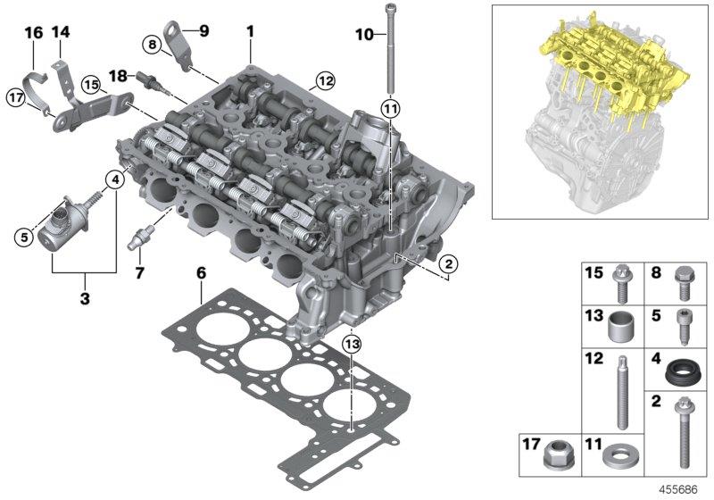 Diagram Cylinder Head/Mounting parts for your 2020 BMW 430i Convertible  