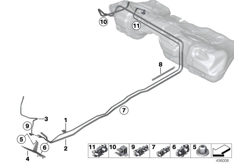 Diagram Fuel pipe and mounting parts for your 2016 BMW 650i Convertible  